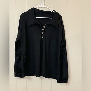Elegant Black Button-Down Women's Shirt